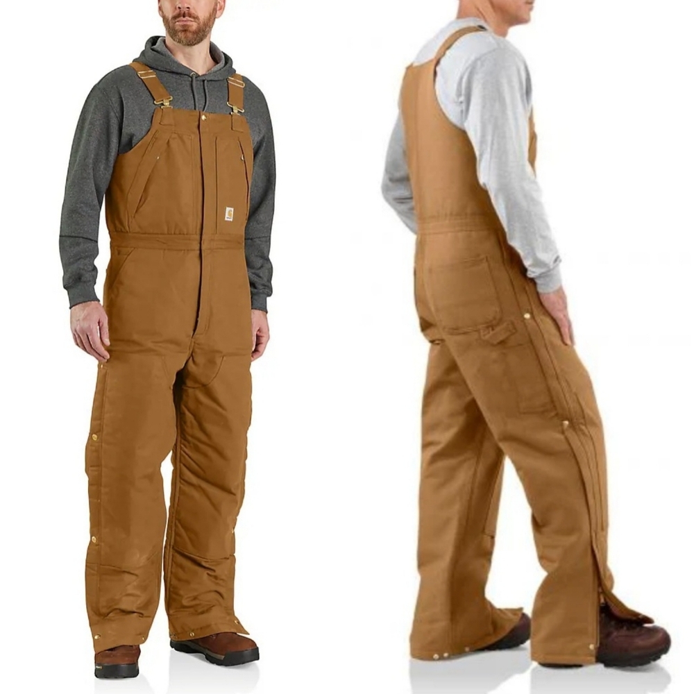 NWT Carhartt Vintage R04 Duck Quilt Lined Double Knee Canvas Overall Tan 50x30